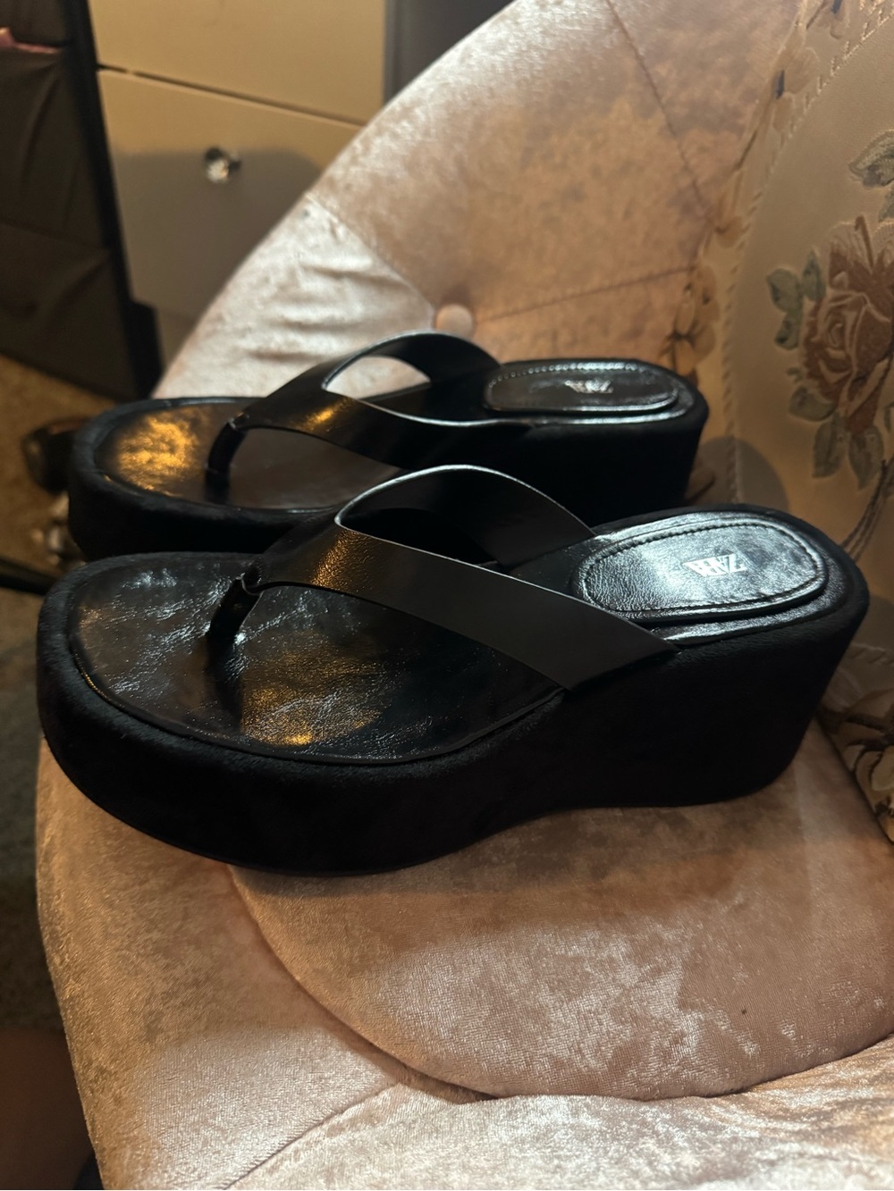 Black Platform Thong Sandals - Women's Elevated Flip Flops
